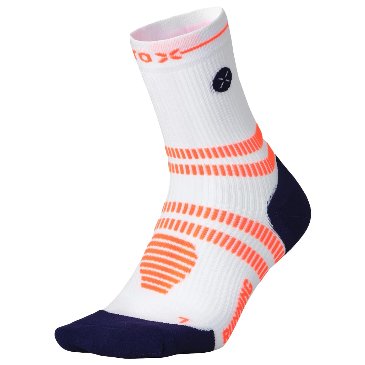 Мъжки чорапи за бягане STOX Energy Socks Running Ankle Socks Running socks - White / Orange Fluo