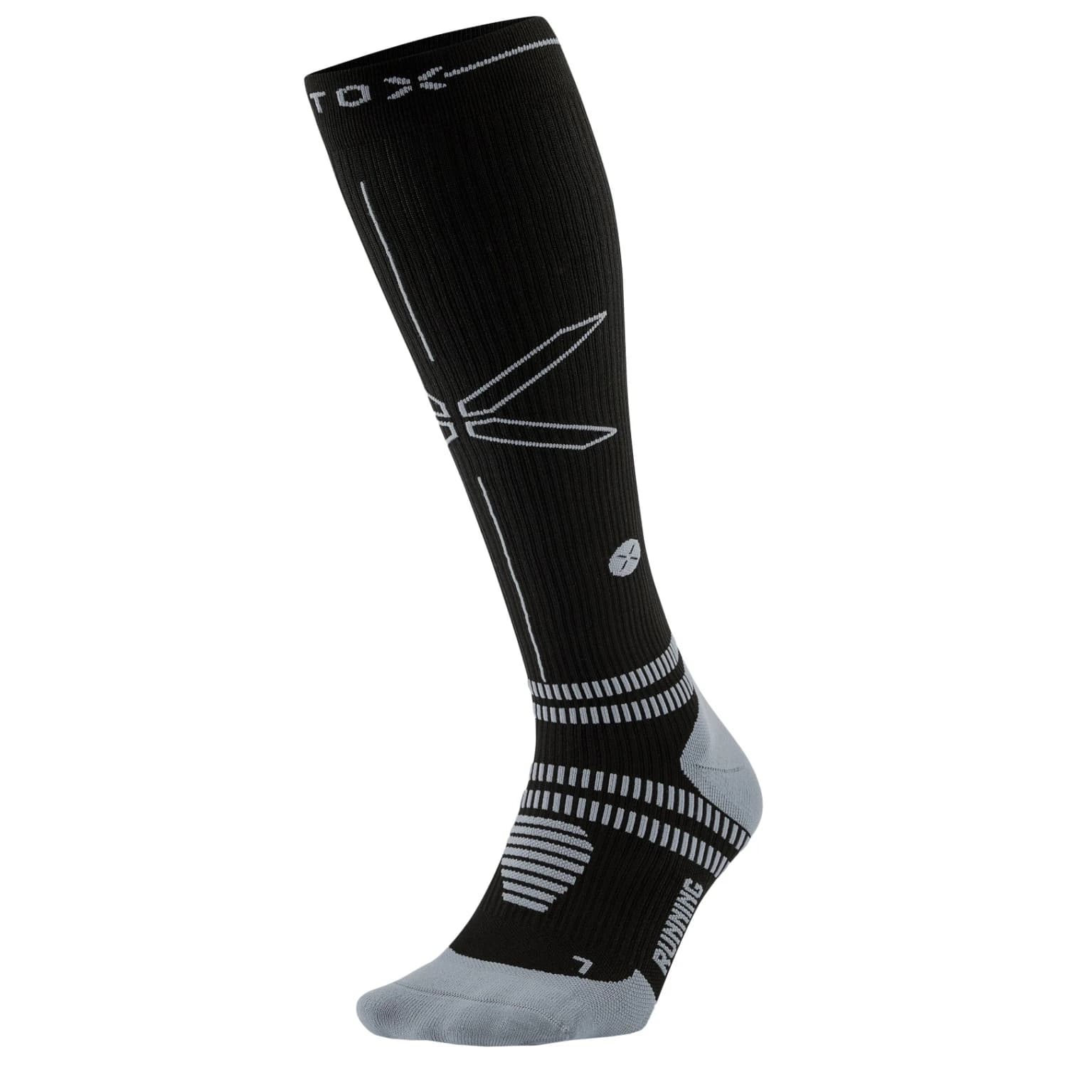 Мъжки чорапи за бягане STOX Energy Socks Running Socks - Black / Grey