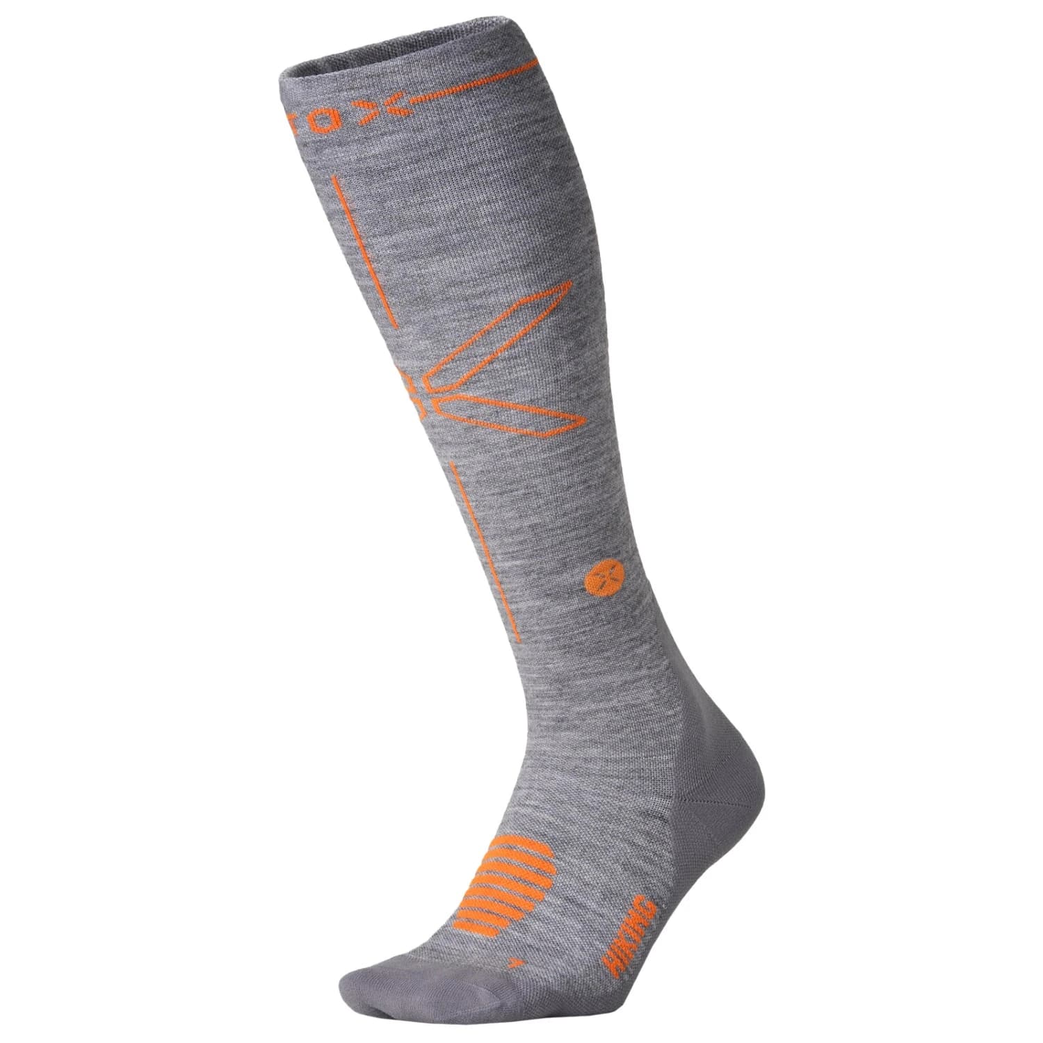 Дамски мериносови чорапи STOX Energy Socks Women's Hiking Merino Socks - Mid Grey / Orange