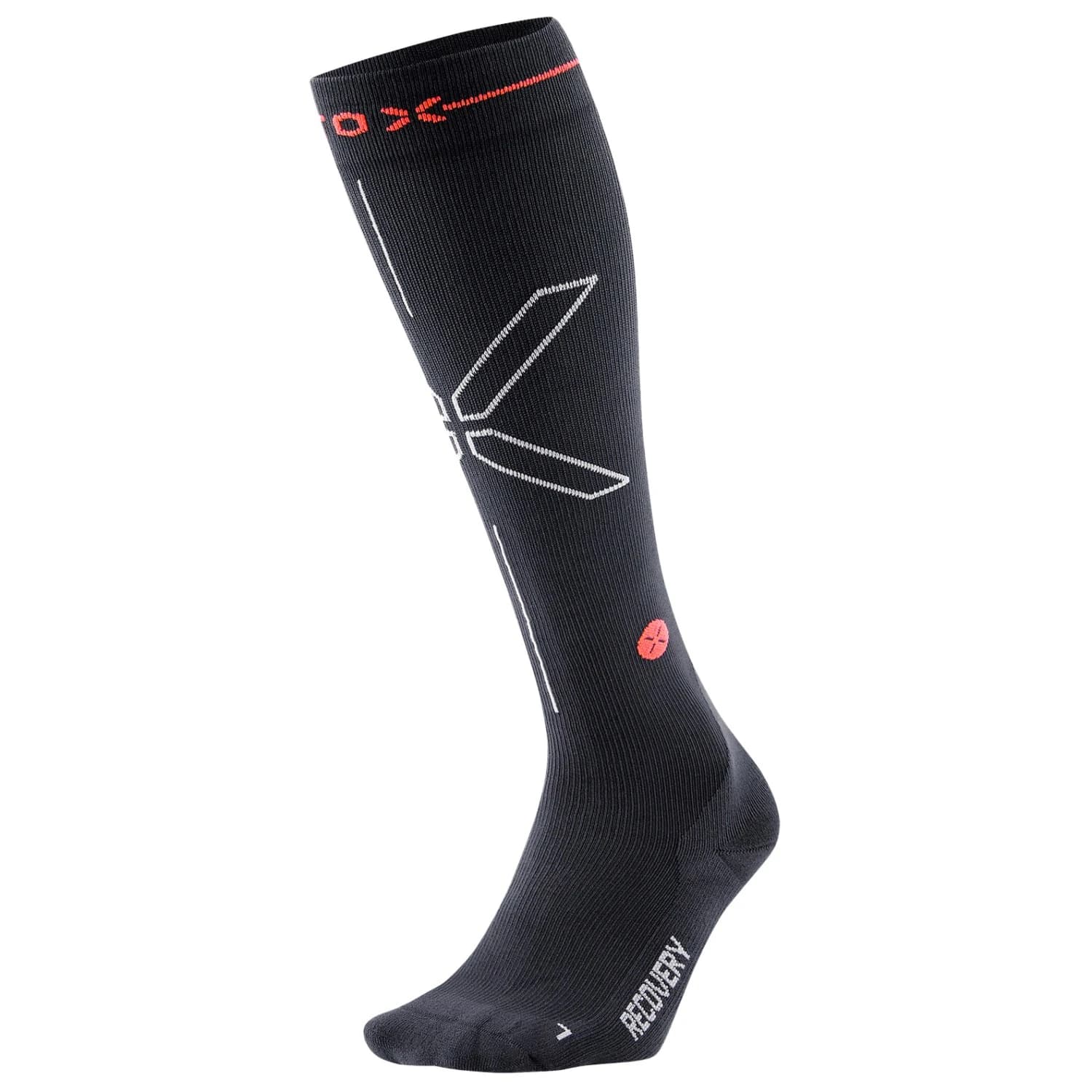 Дамски спортни чорапи STOX Energy Socks Women's Recovery Socks Sports socks - Charcoal / Red Fluo