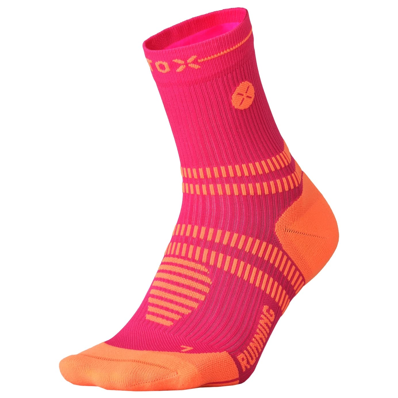 Дамски чорапи за бягане STOX Energy Socks Women's Running Ankle Socks Running socks - Pink Fluo / Orange