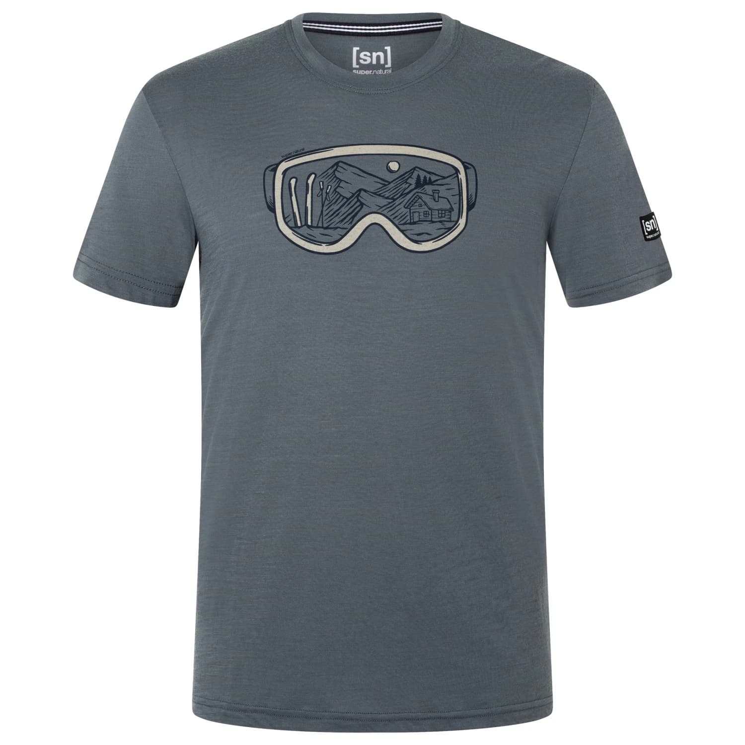 Мериносова блуза super.natural Goggle Tee Merino shirt - Turbulence Blue / Various