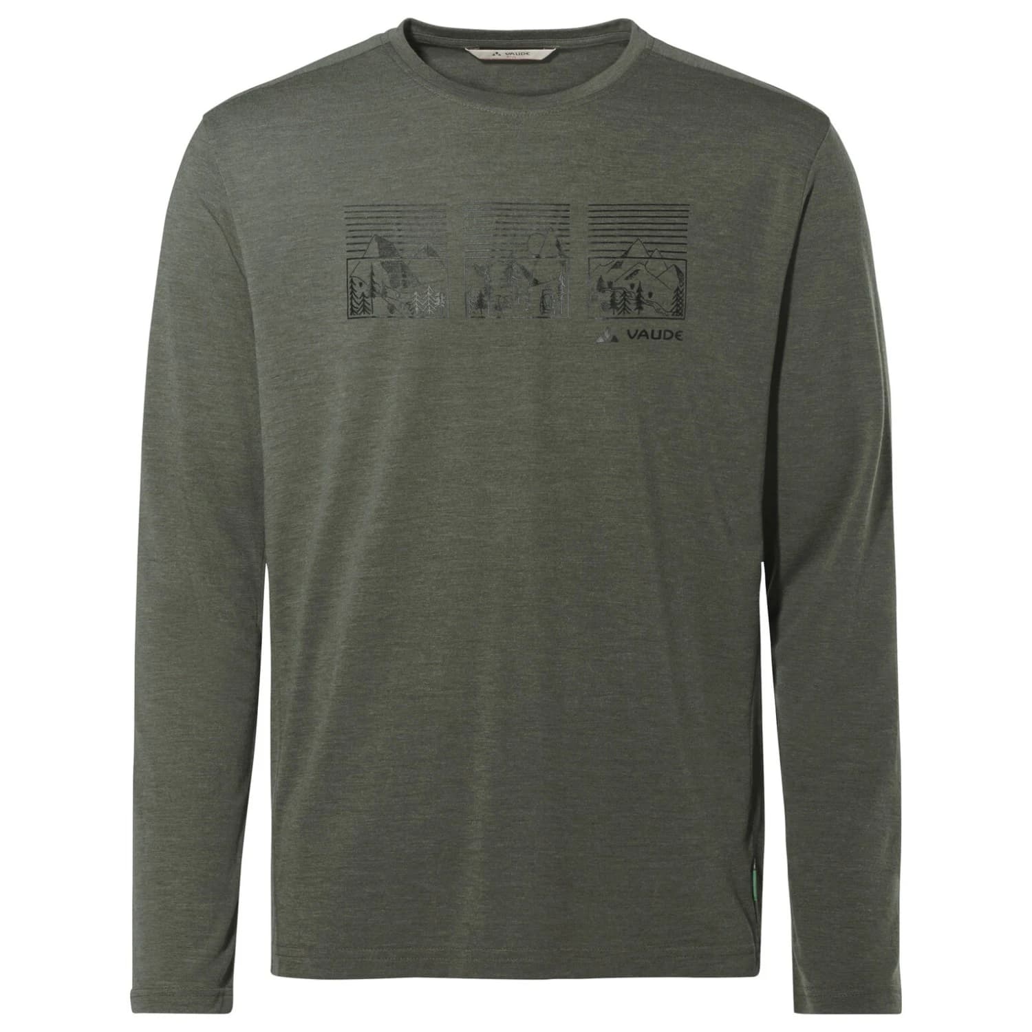 Мъжка блуза с дълъг ръкав Vaude Rosemoor L/S T-Shirt III Longsleeve - Khaki