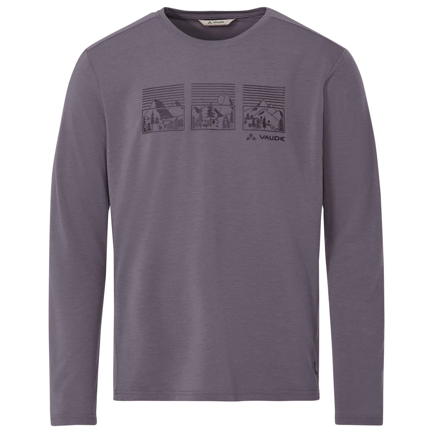 Мъжка блуза с дълъг ръкав Vaude Rosemoor L/S T-Shirt III Longsleeve - Purple Ash