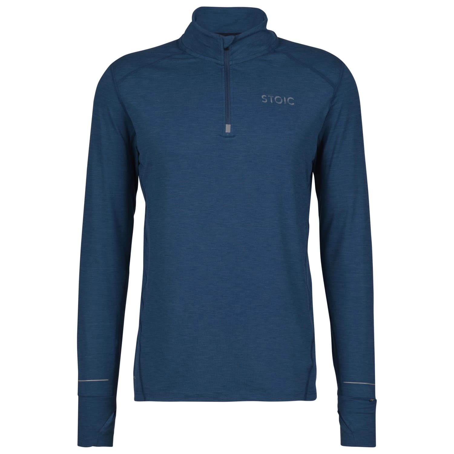 Мъжка спортна тениска Stoic HelsingborgSt. Performance Longsleeve with Zip Running shirt - Denim Blue Melange