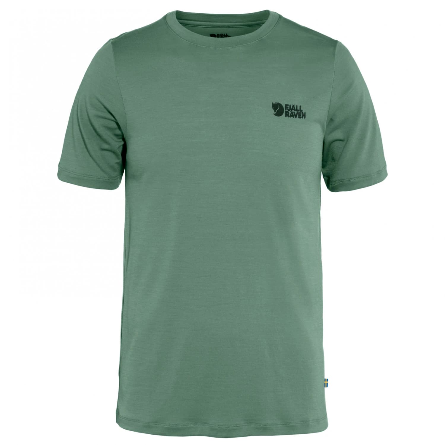 Мъжка мериносова блуза Fjällräven Abisko Wool Logo S/S Merino shirt - Patina Green