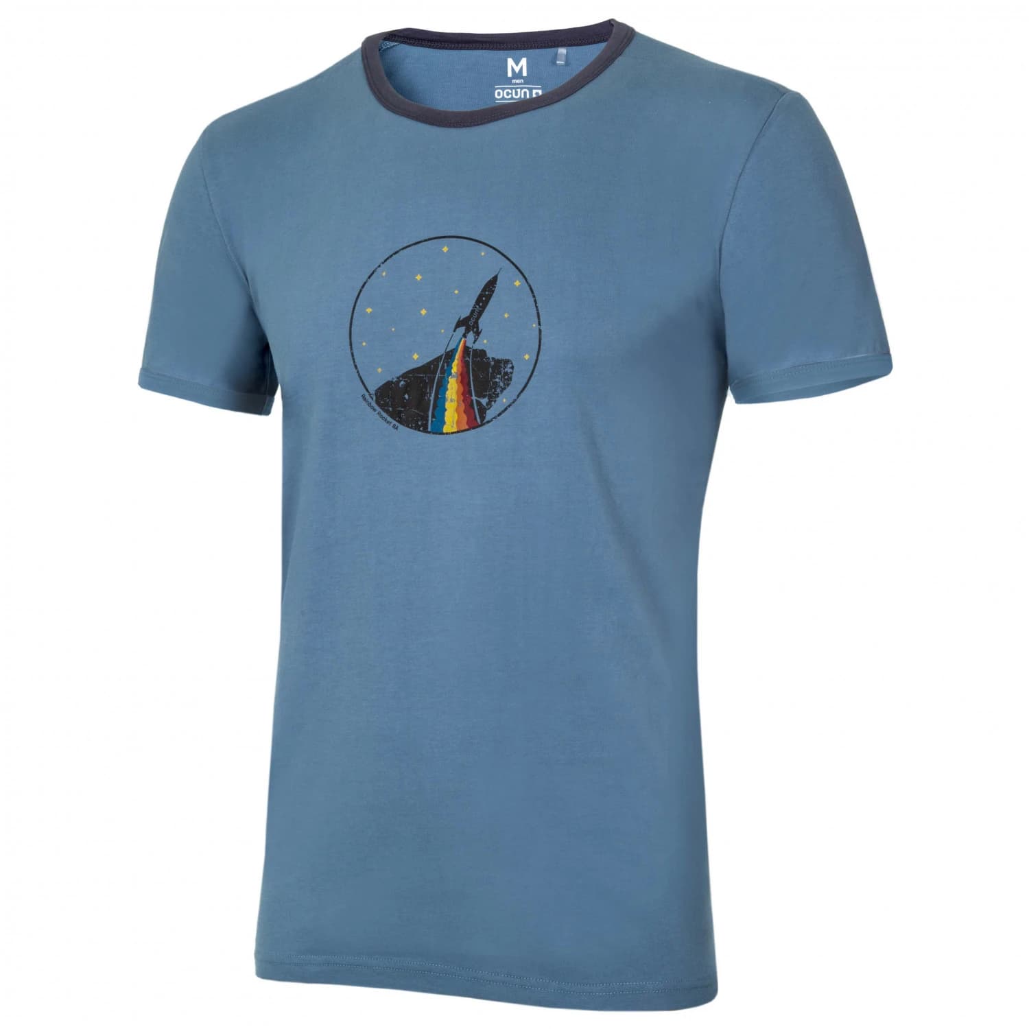 Мъжка тениска Ocun Classic T Organic Rainbow Rocket T-shirt - Bluestone