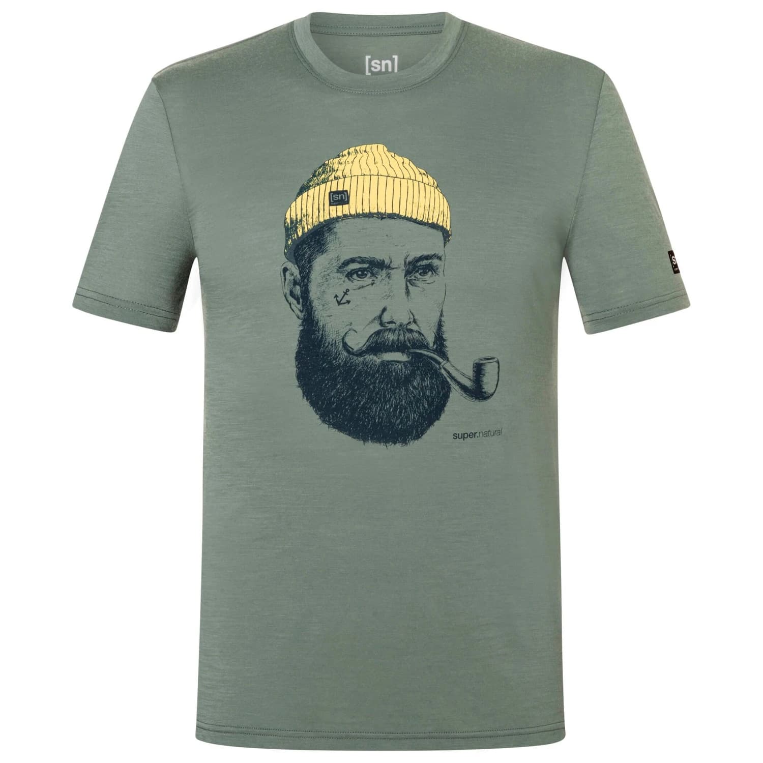 Мъжка мериносова блуза super.natural Sailor Tee Merino shirt - Eucalyptus / Blueberry / Aspen Gold