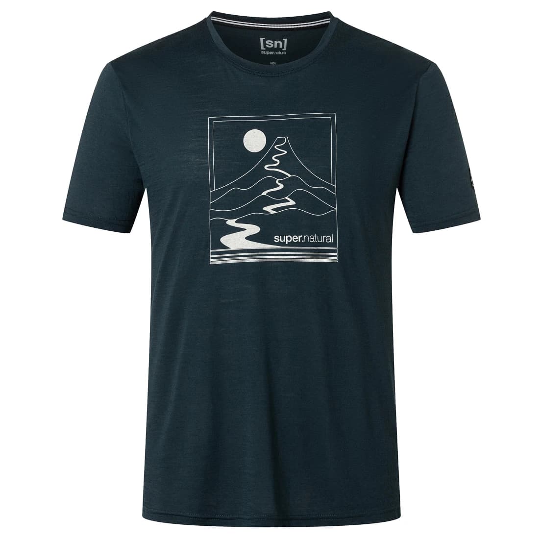 Мериносова блуза super.natural Trace Hill Tee Merino shirt - Blueberry / Various