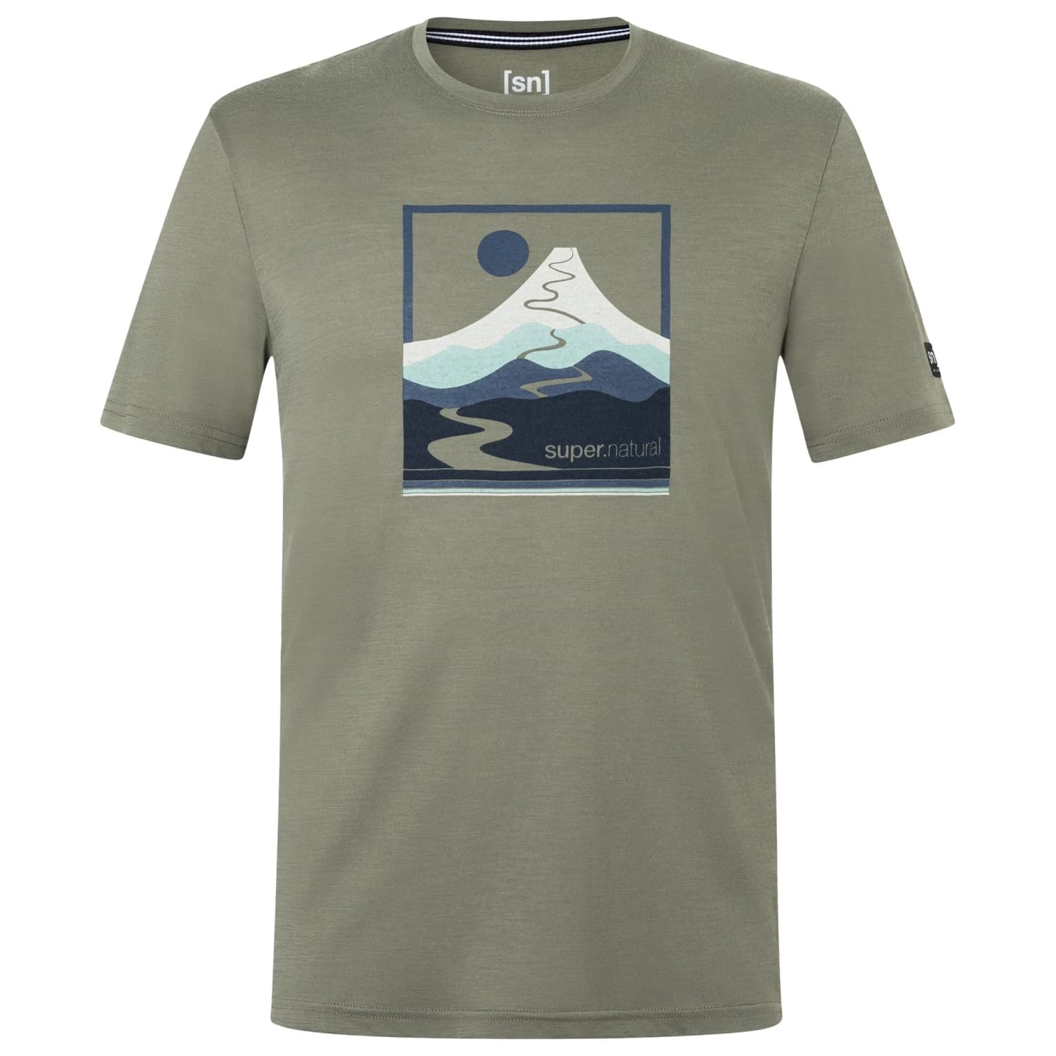 Мъжка мериносова блуза super.natural Trace Hill Tee Merino shirt - Tea Leaf / Various