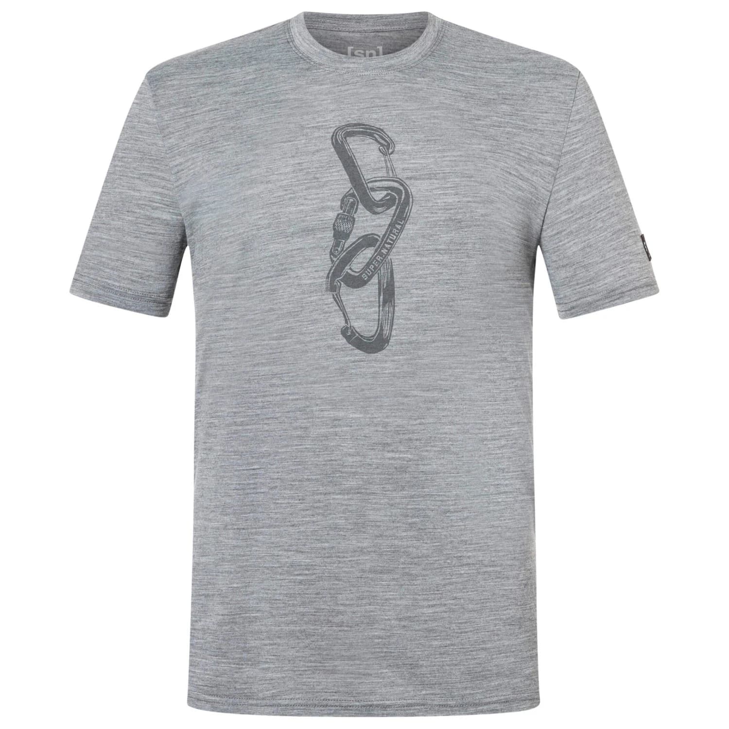 Мъжка мериносова блуза super.natural Carabineri Tee Merino shirt - Cashmere Grey Melange / Cashmere Grey Melange