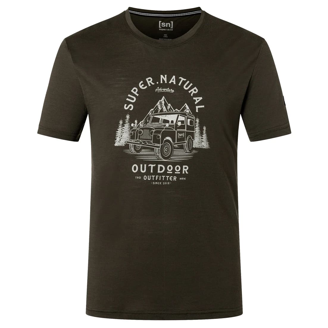 Мериносова блуза super.natural Landi Tee Merino shirt - Black Ink / Feather Grey
