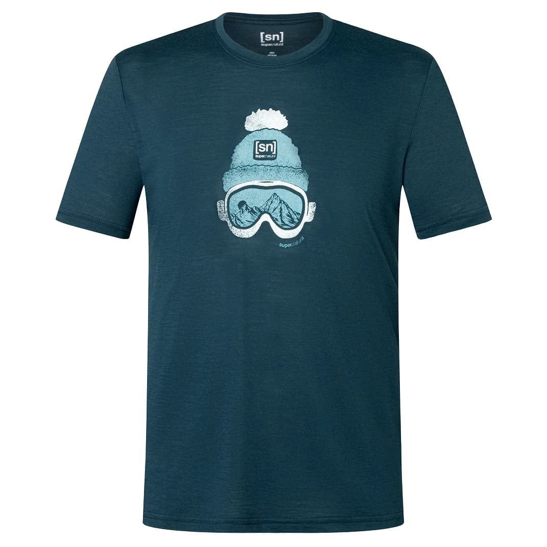Мъжка мериносова блуза super.natural Gogeanie Tee Merino shirt - Blueberry / Various