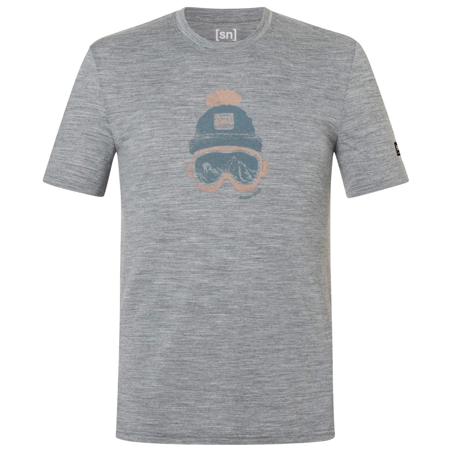 Мъжка мериносова блуза super.natural Gogeanie Tee Merino shirt - Cashmere Grey Melange / Various