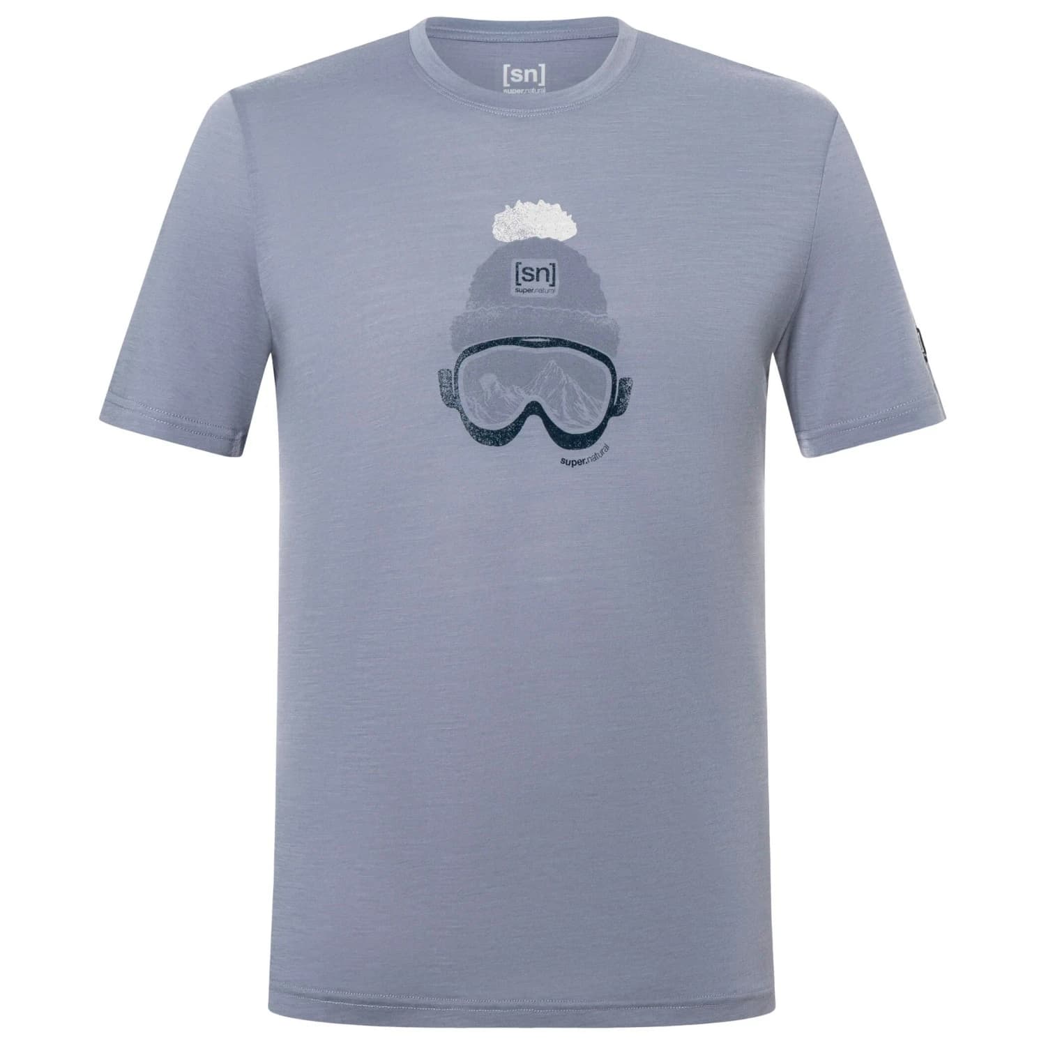 Мъжка мериносова блуза super.natural Gogeanie Tee Merino shirt - Foggy Blue / Various