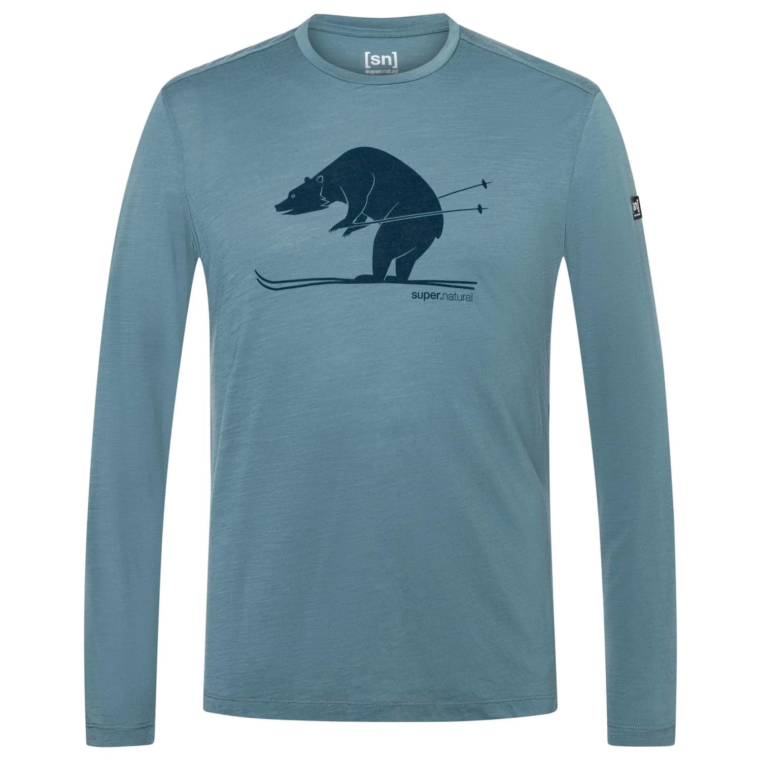 Блуза с дълъг ръкав super.natural Ski Karl L/S Longsleeve - Stormy Weather / Blueberry