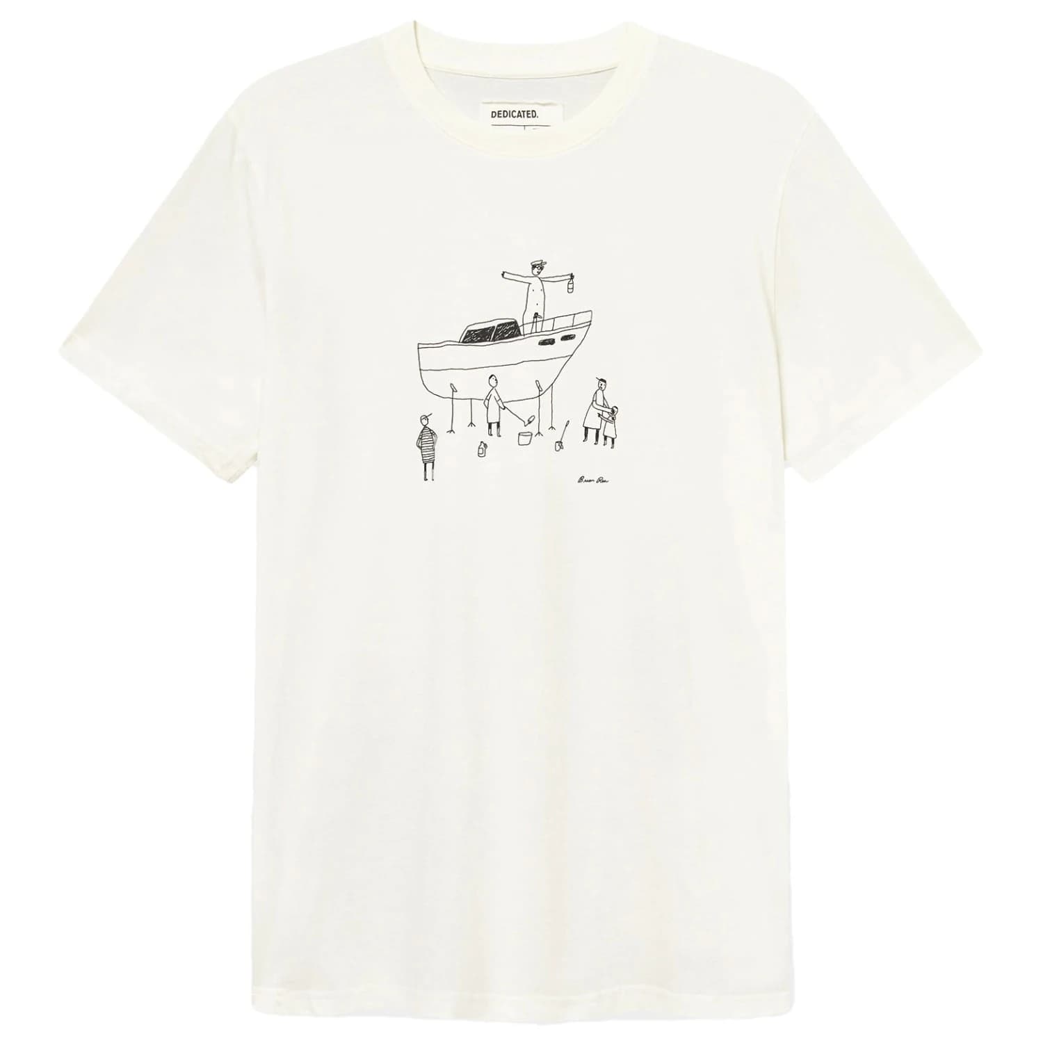 Мъжка тениска DEDICATED T-Shirt Stockholm All Out Boat T-shirt - Whisper White