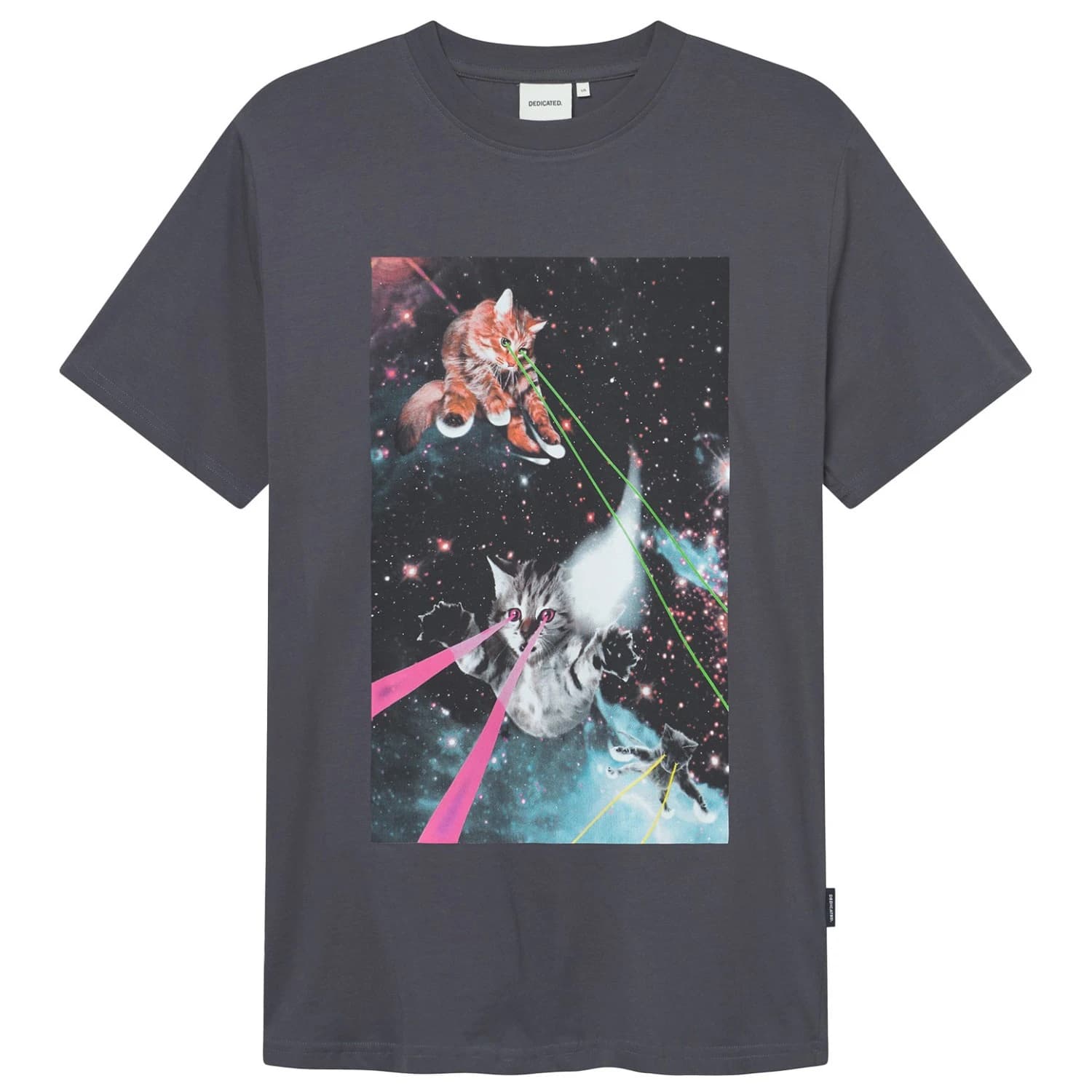 Мъжка тениска DEDICATED T-Shirt Stockholm Lazer Cats T-shirt - Forged Iron Grey