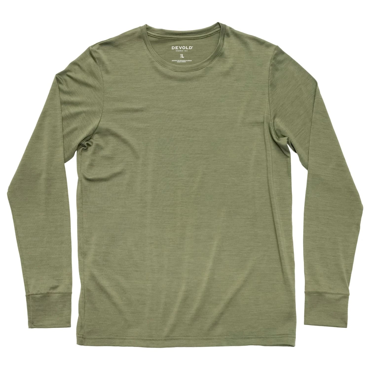 Мъжка мериносова блуза Devold Classic L/S Merino shirt - Lichen
