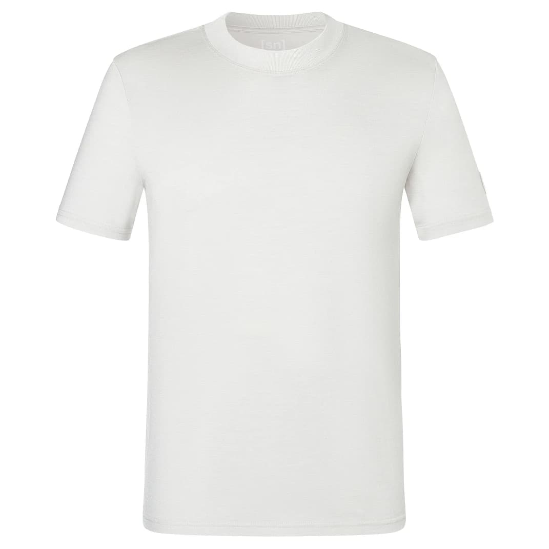 Мъжка мериносова блуза super.natural Casual Rib Bio Jersey Tee Merino shirt - White Stone Melange