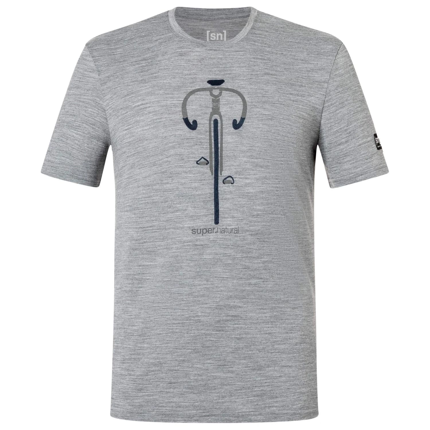 Мъжка мериносова блуза Super.natural Vintage Bike Tee Merino shirt - Cashmere Grey Melange / Blueberry / Vintage Khaki