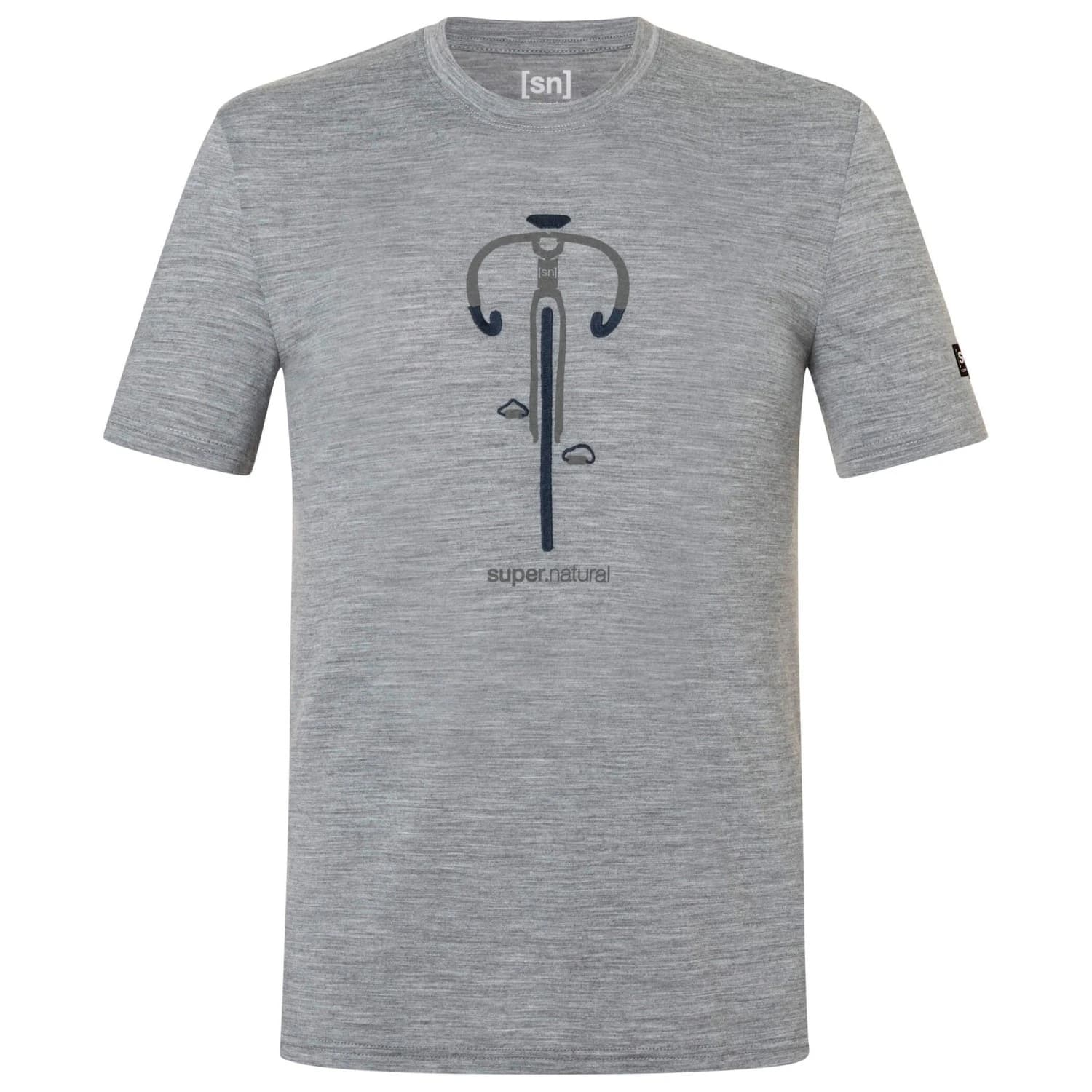 Мъжка мериносова блуза super.natural Vintage Bike Tee Merino shirt - Cashmere Grey Melange / Grey / Blueberry