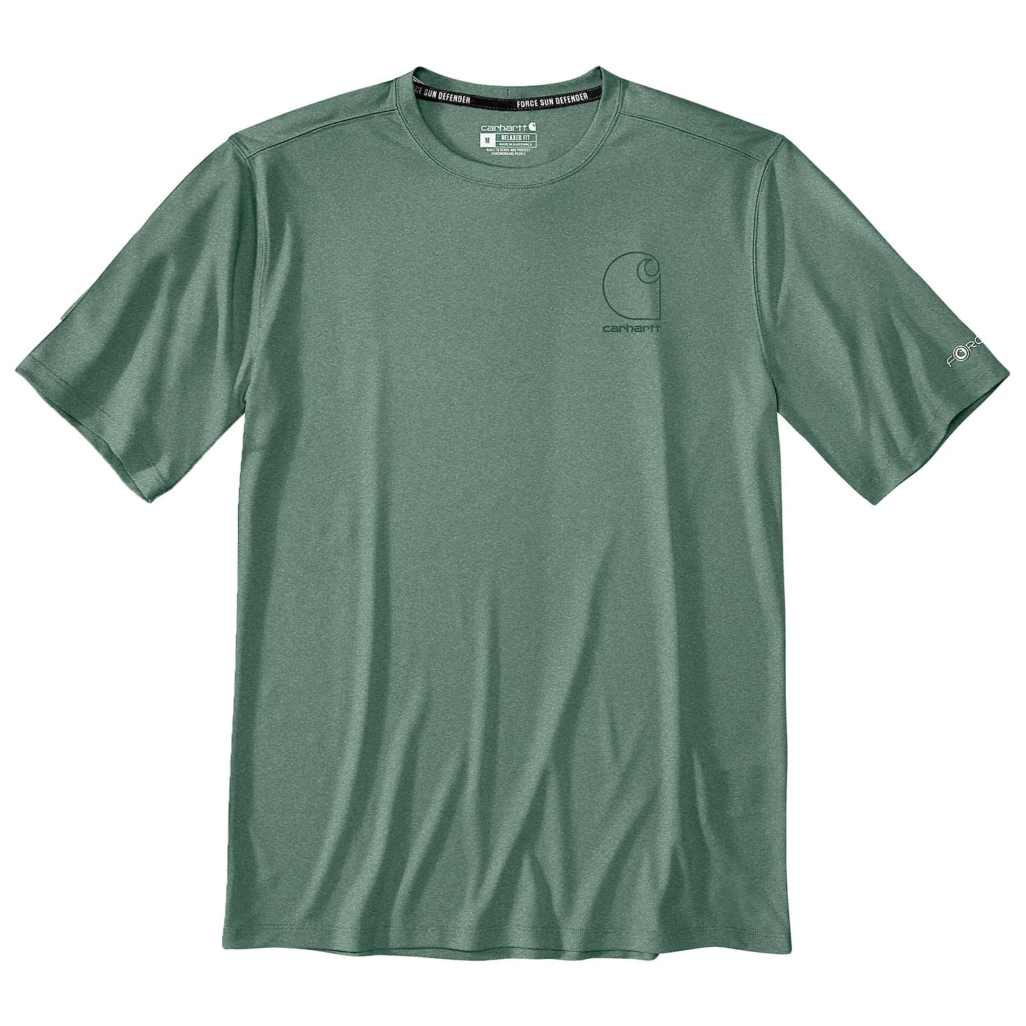 Мъжка тениска Carhartt Force Sun Defender S/S T-Shirt - Green Slate Heather