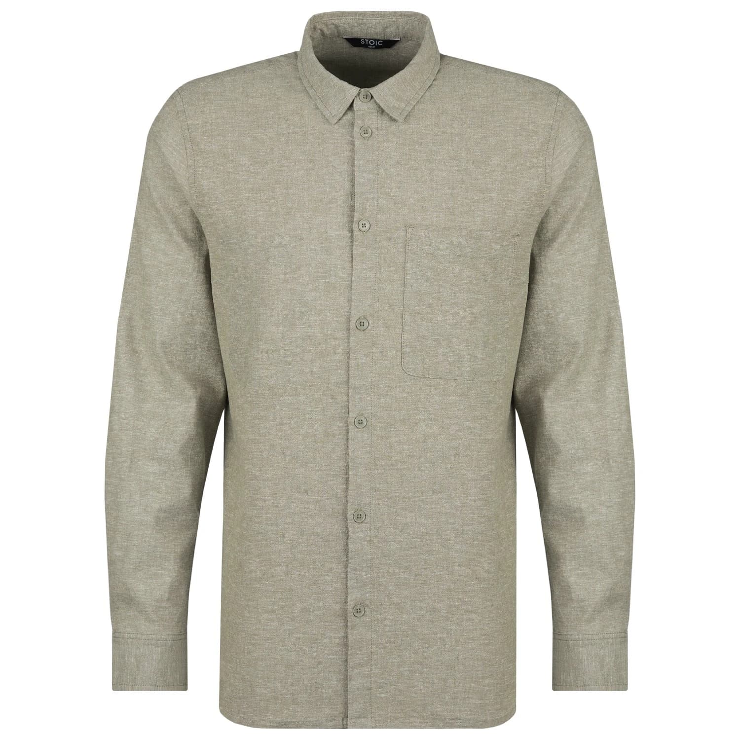 Мъжка риза с копчета Stoic Hemp54 BjurholmSt. L/S Shirt - Lichen Green