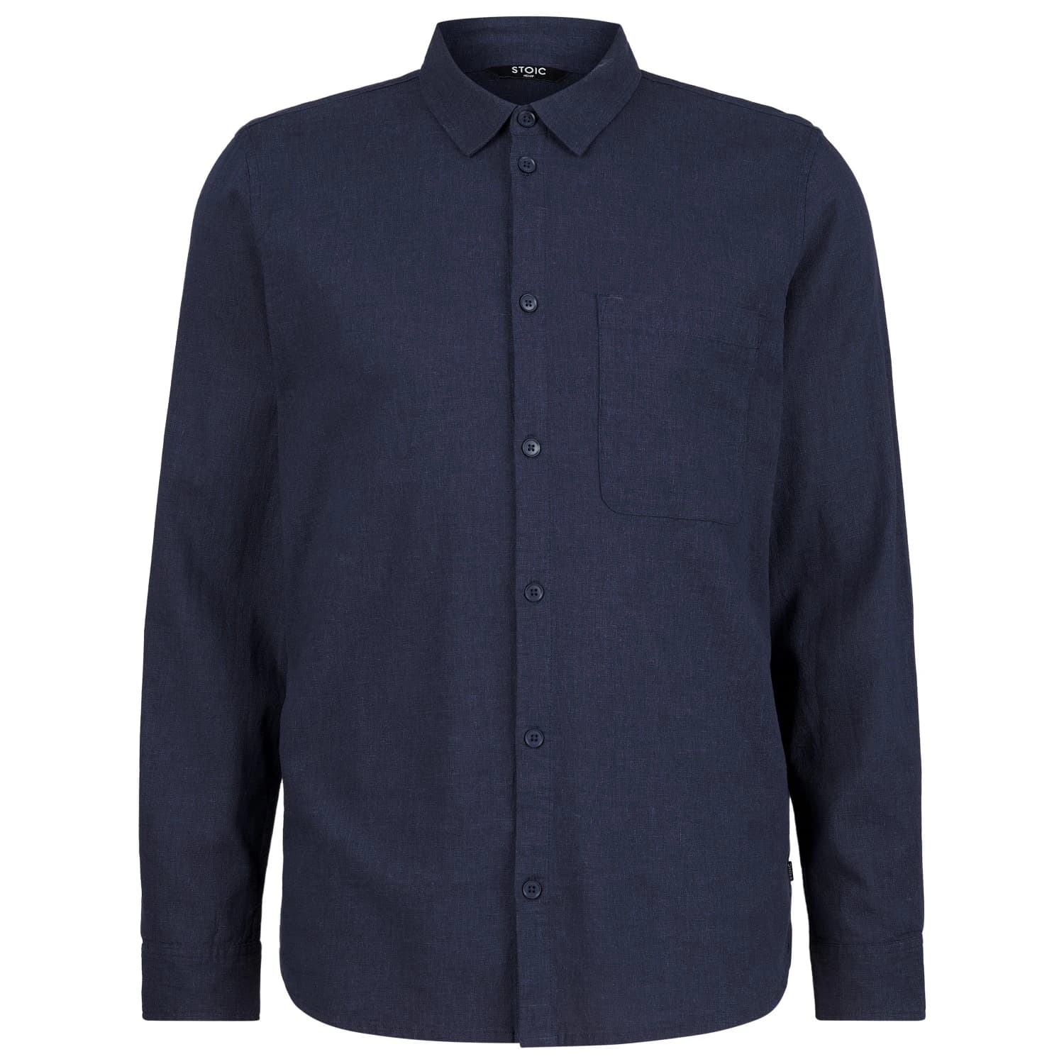 Мъжка риза с копчета Stoic Hemp54 BjurholmSt. L/S Shirt - Space Blue