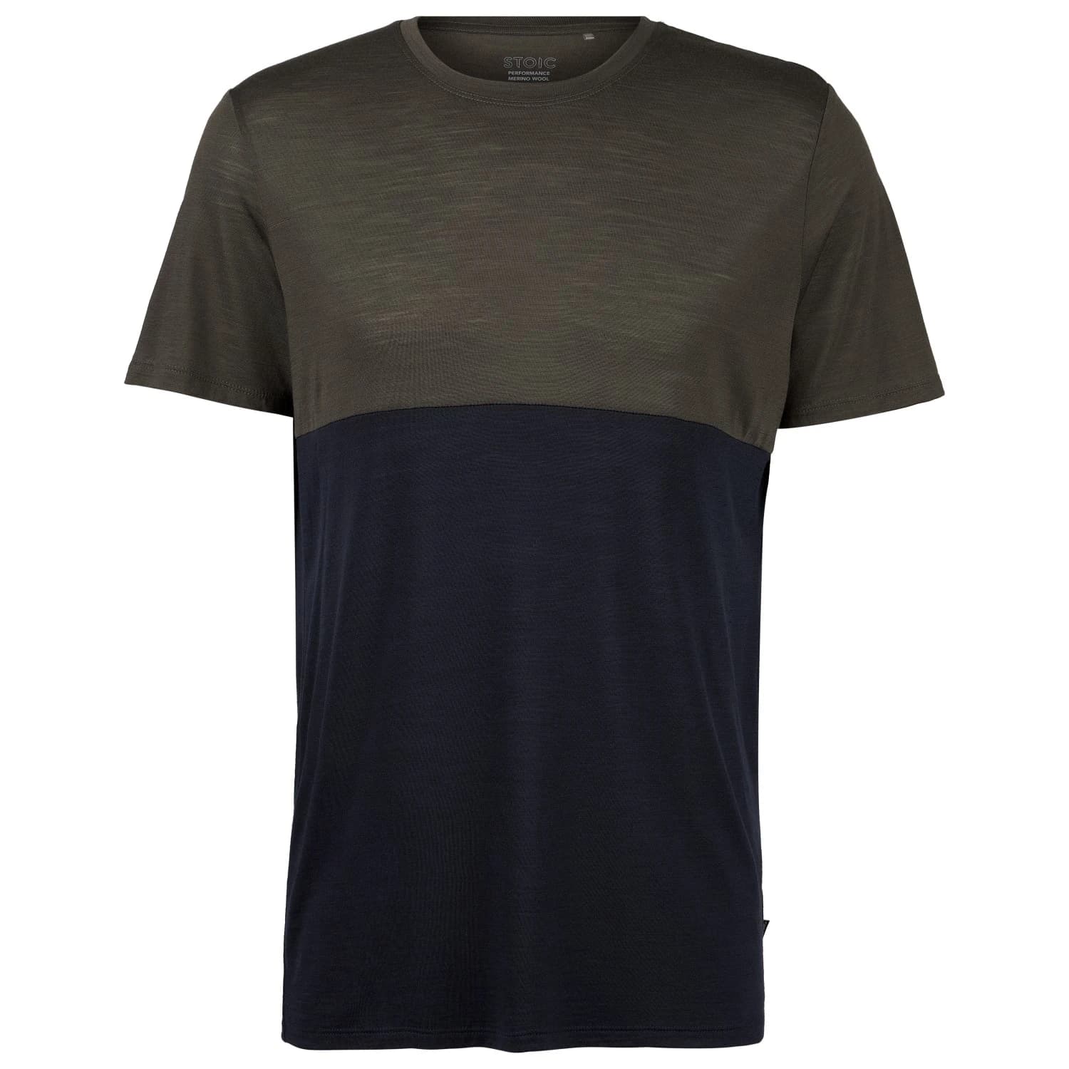 Мъжка мериносова блуза Stoic MerinoChill MMXX. Göteborg Colorblock Tee Merino shirt - Dark Olive / Dark Navy