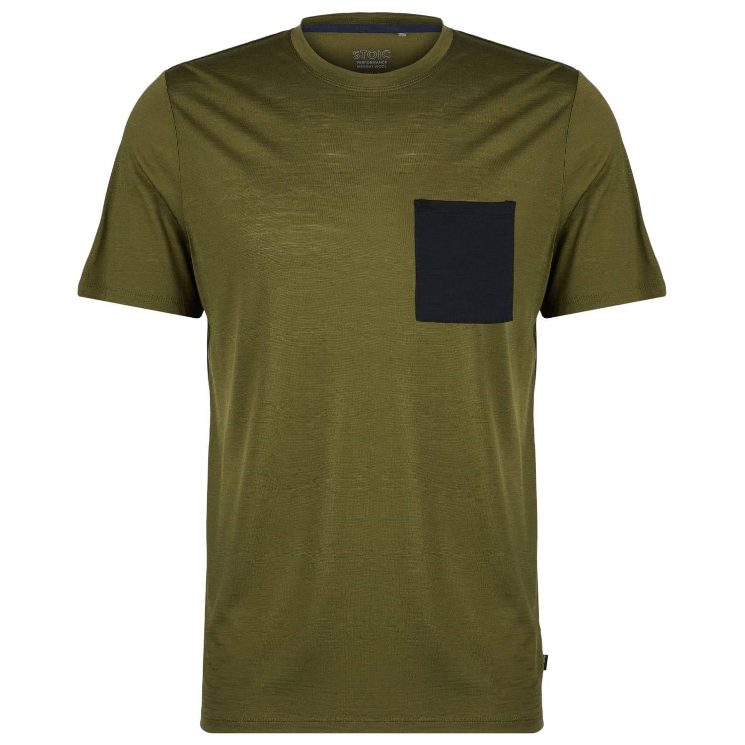 Мъжка мериносова блуза Stoic MerinoChill MMXX. Göteborg Pocket Tee Merino shirt - Olive / Black