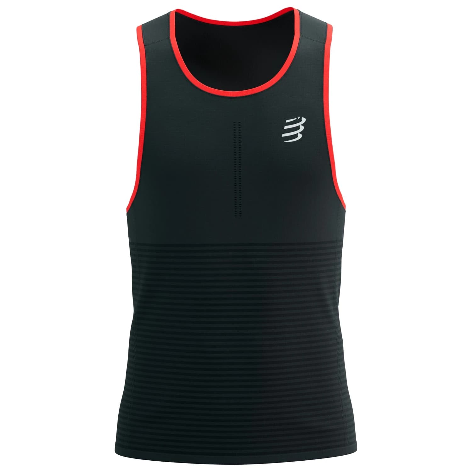 Мъжка тениска Compressport Pro Racing Singlet Running shirt - Black / Fluo Red / Reflective White