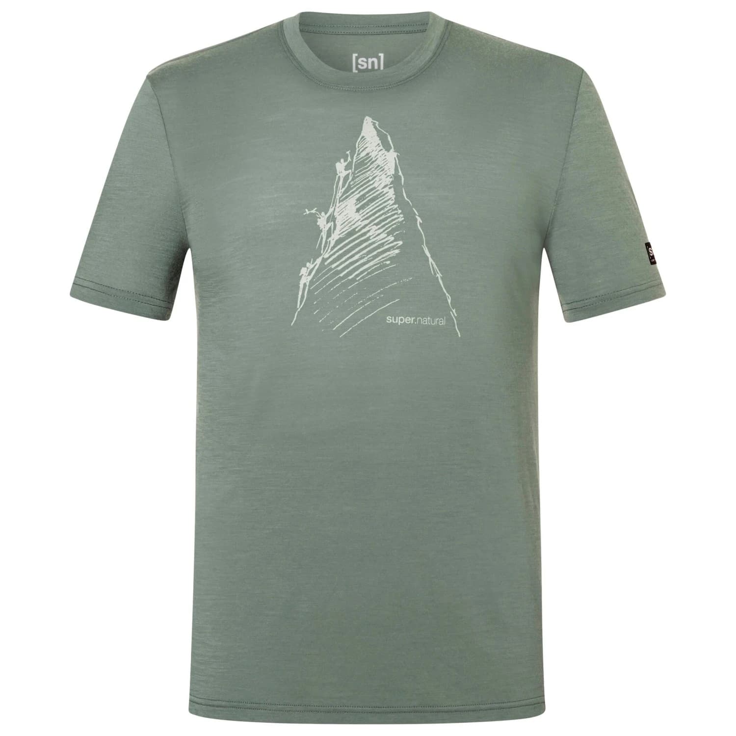 Мъжка мериносова блуза super.natural Ascenders Tee Merino shirt - Eucalyptus / Feather Grey