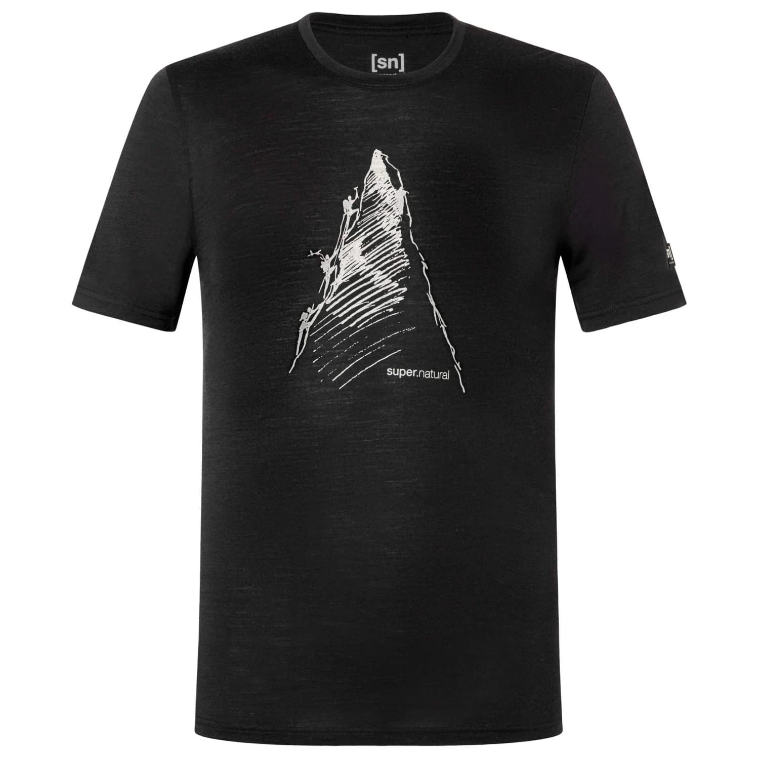 Мъжка мериносова блуза super.natural Ascenders Tee Merino shirt - Jet Black / Feather Grey