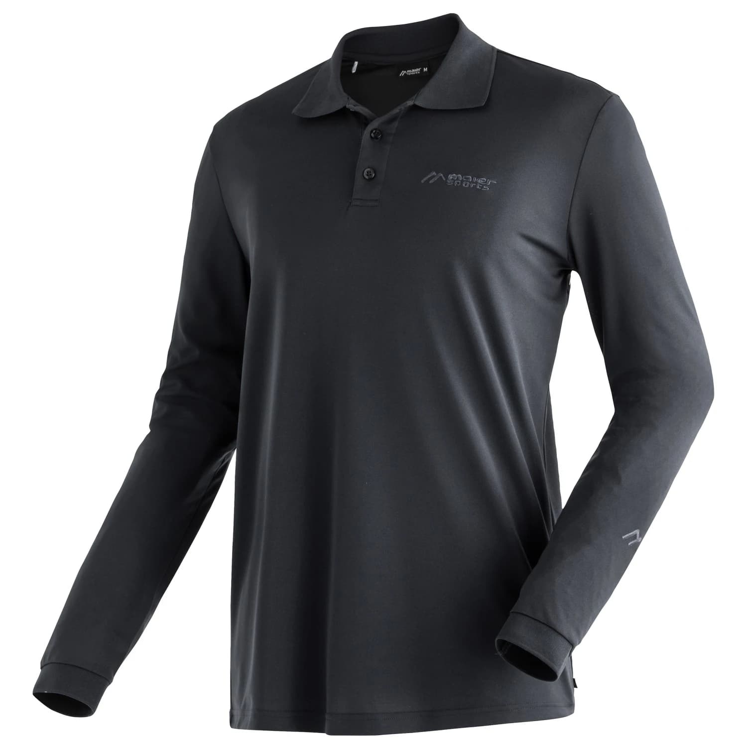 Поло тениска Maier Sports Ulrich L/S Polo shirt - Black