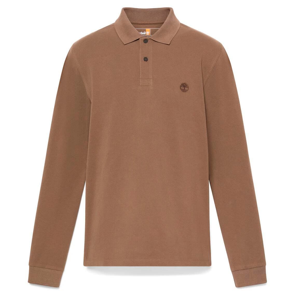Мъжка поло тениска Timberland Millers River L/S Millers River Pique Polo shirt - Chocolate Chip