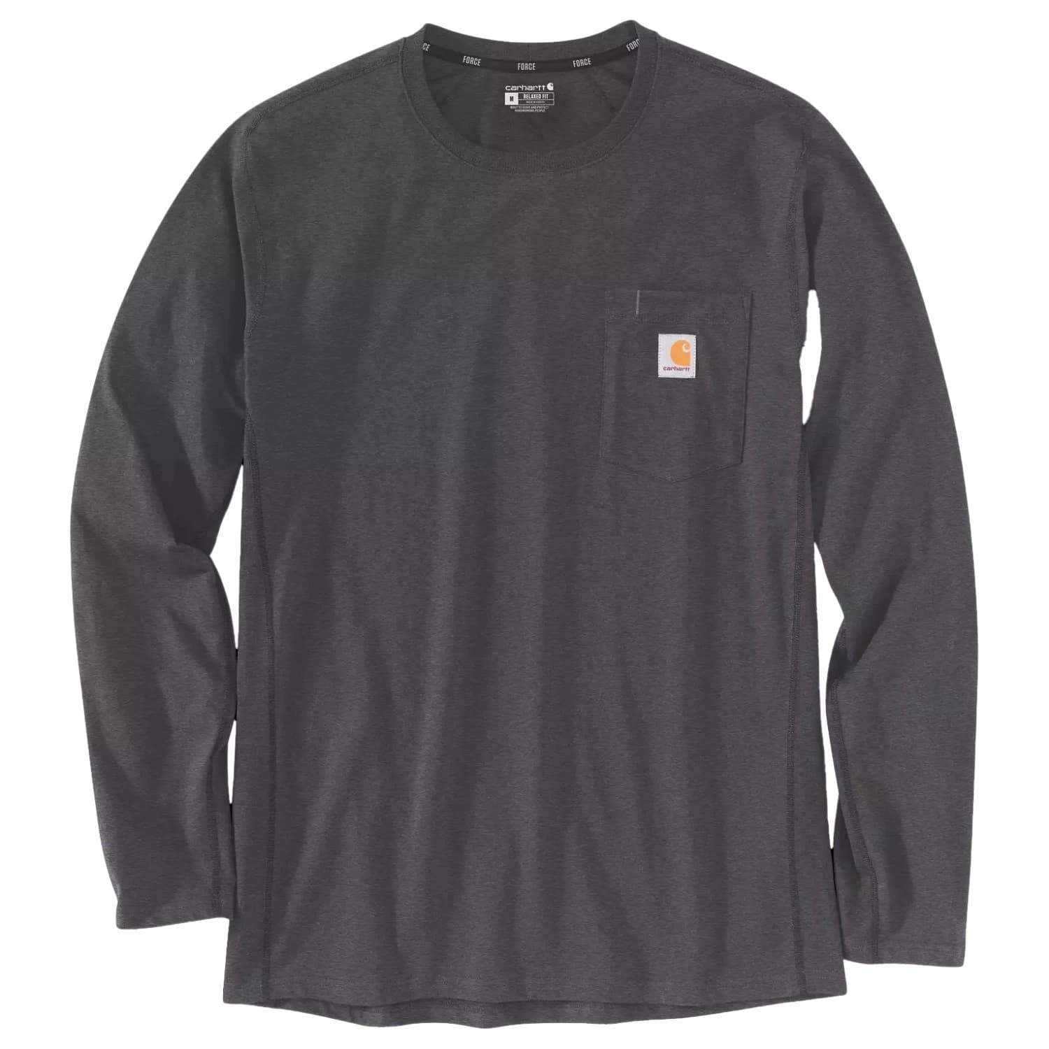 Мъжка блуза с дълъг ръкав Carhartt Midweight L/S Pocket T-Shirt Longsleeve - Carbon Heather