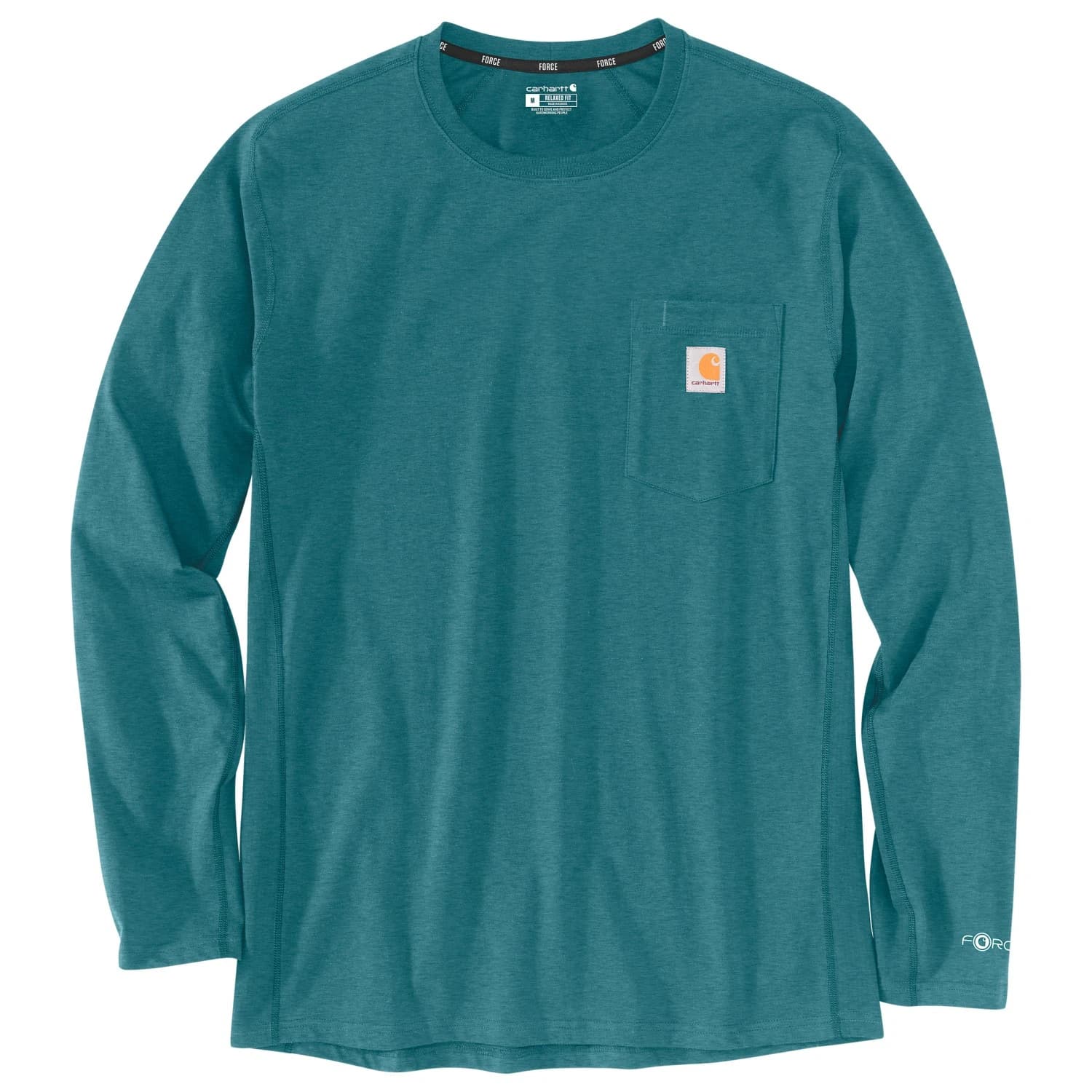 Мъжка блуза с дълъг ръкав Carhartt Midweight L/S Pocket T-Shirt Longsleeve - Harbor Teal Heather