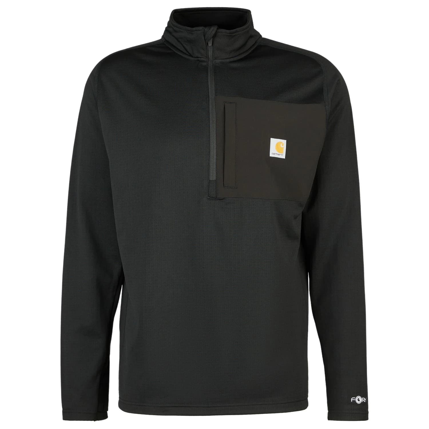 Мъжки поларен пуловер Carhartt Mock Neck Half-Zip T-Shirt Longsleeve - Black