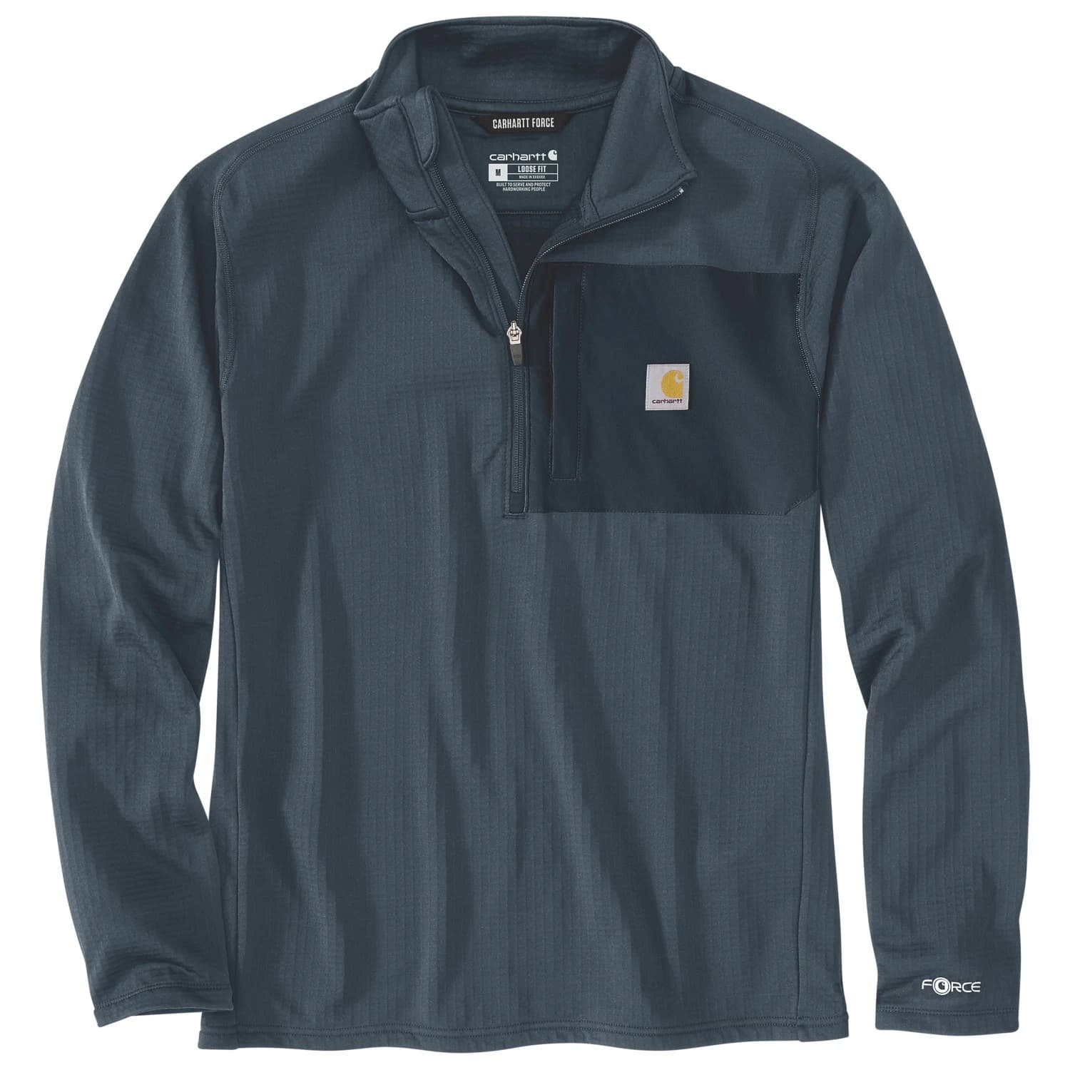 Поларен пуловер Carhartt Mock Neck Half-Zip T-Shirt Longsleeve - Deep Smoke Blue