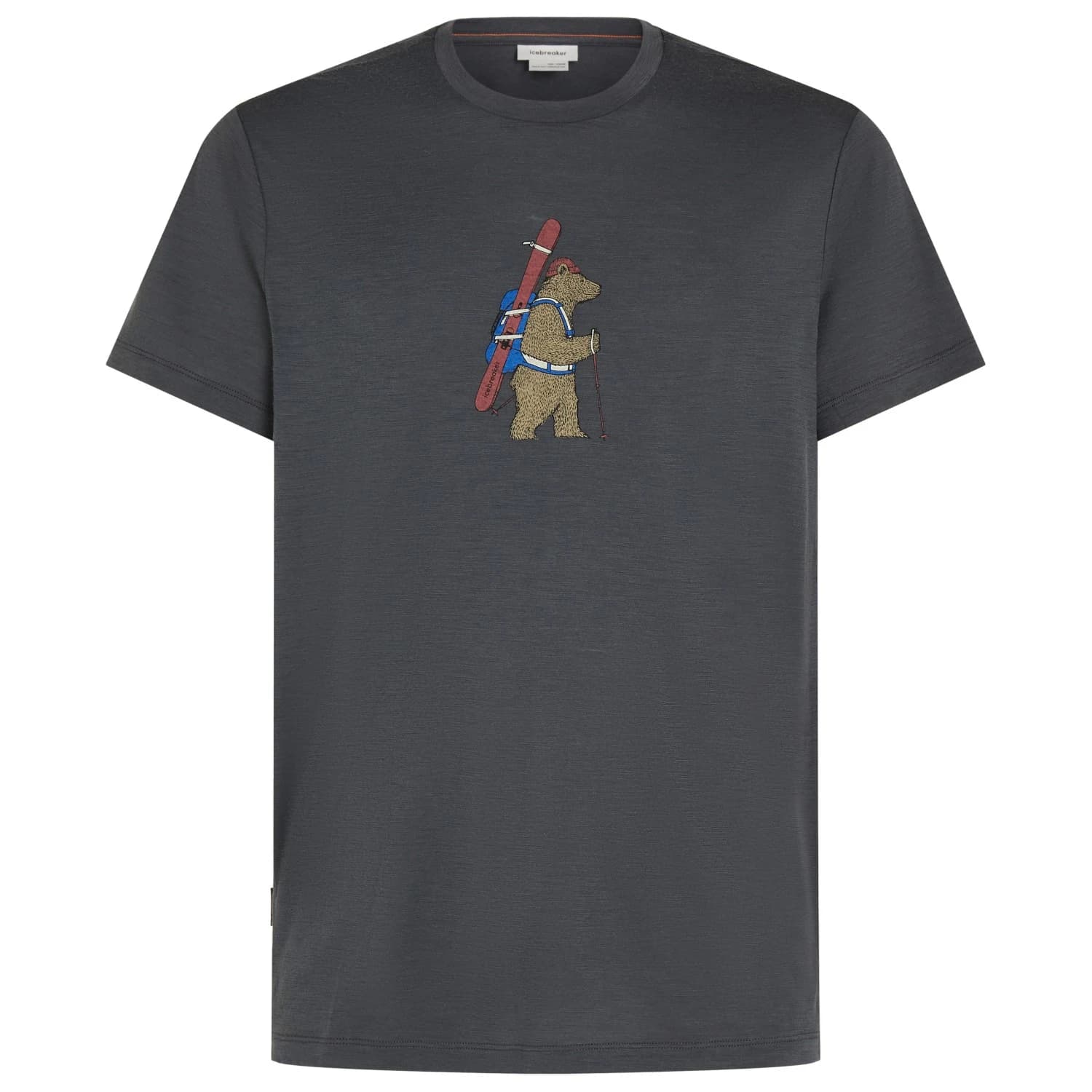 Мъжка мериносова блуза Icebreaker Merino 150 Tech Lite S/S Tee Bear Tour Merino shirt - Obsidian