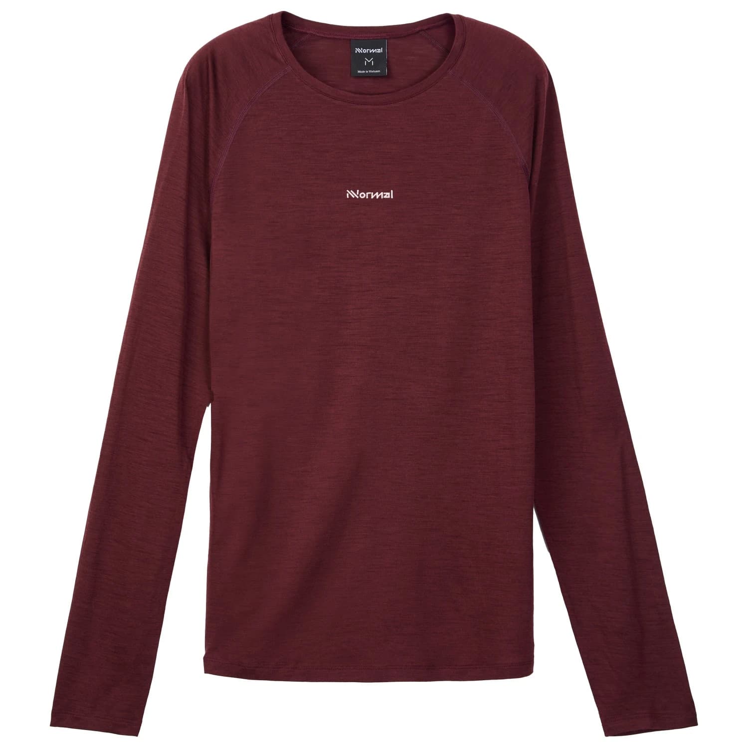 Мъжка тениска Nnormal Merino Long Sleeve 02 Running shirt - Burgundy