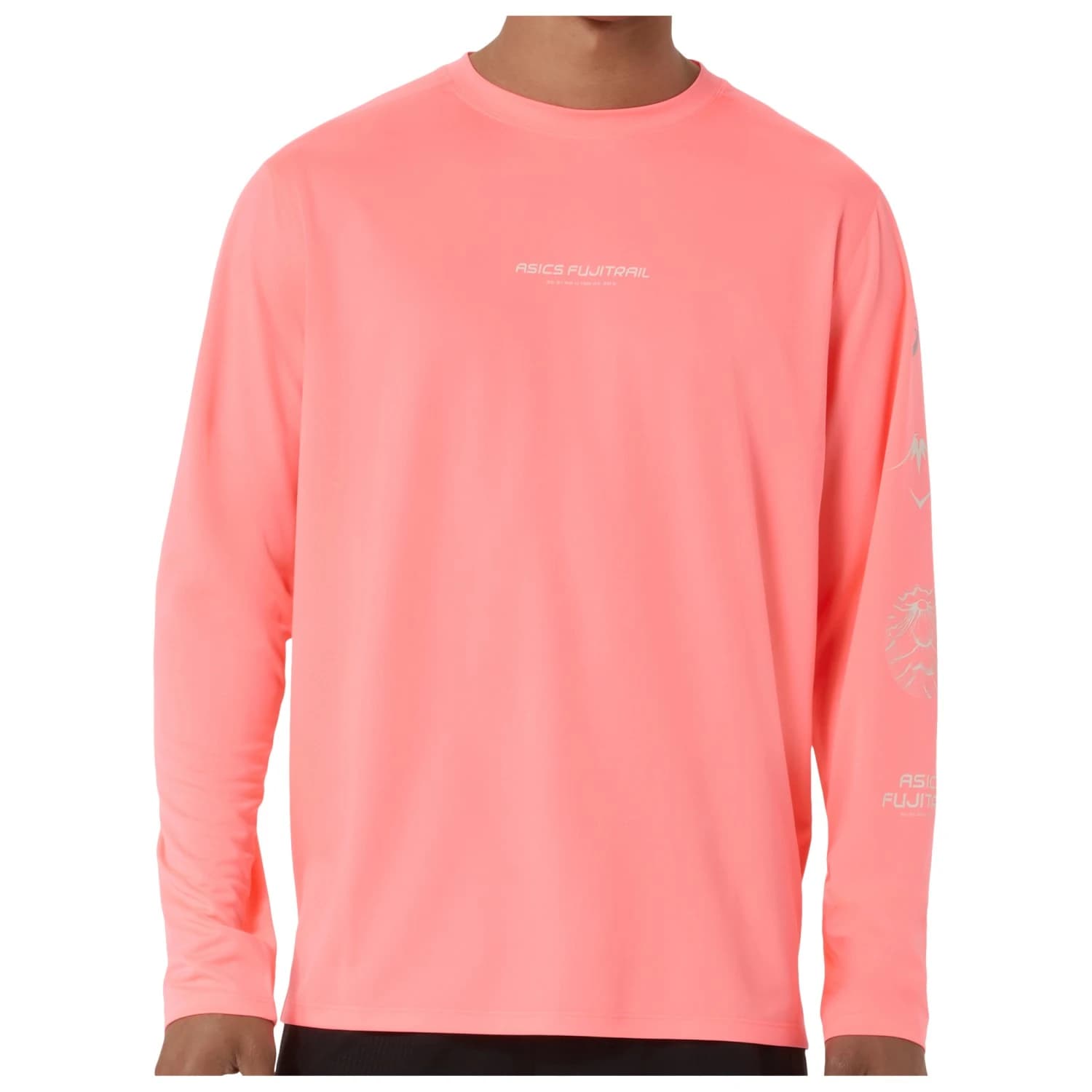 Мъжка тениска Asics Fujitrail Logo L/S Top Running shirt - Sun Coral