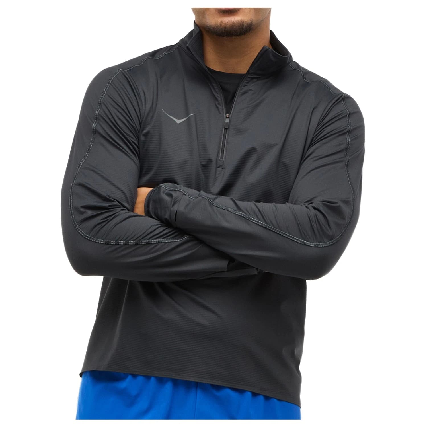 Мъжка тениска HOKA Glidetech Quarter Zip Running shirt - Black