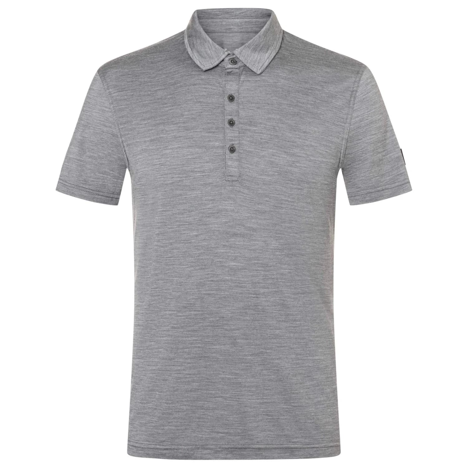 Мъжка мериносова блуза Super.natural Bio Jersey Polo Merino shirt - Cashmere Grey Melange