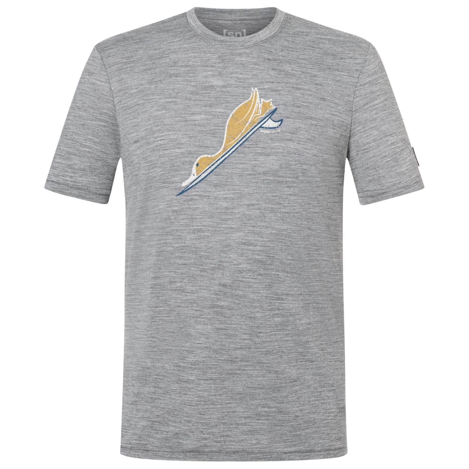 Мъжка мериносова блуза Super.natural Duck Dive Tee Merino shirt - Cashmere Grey Melange / Various