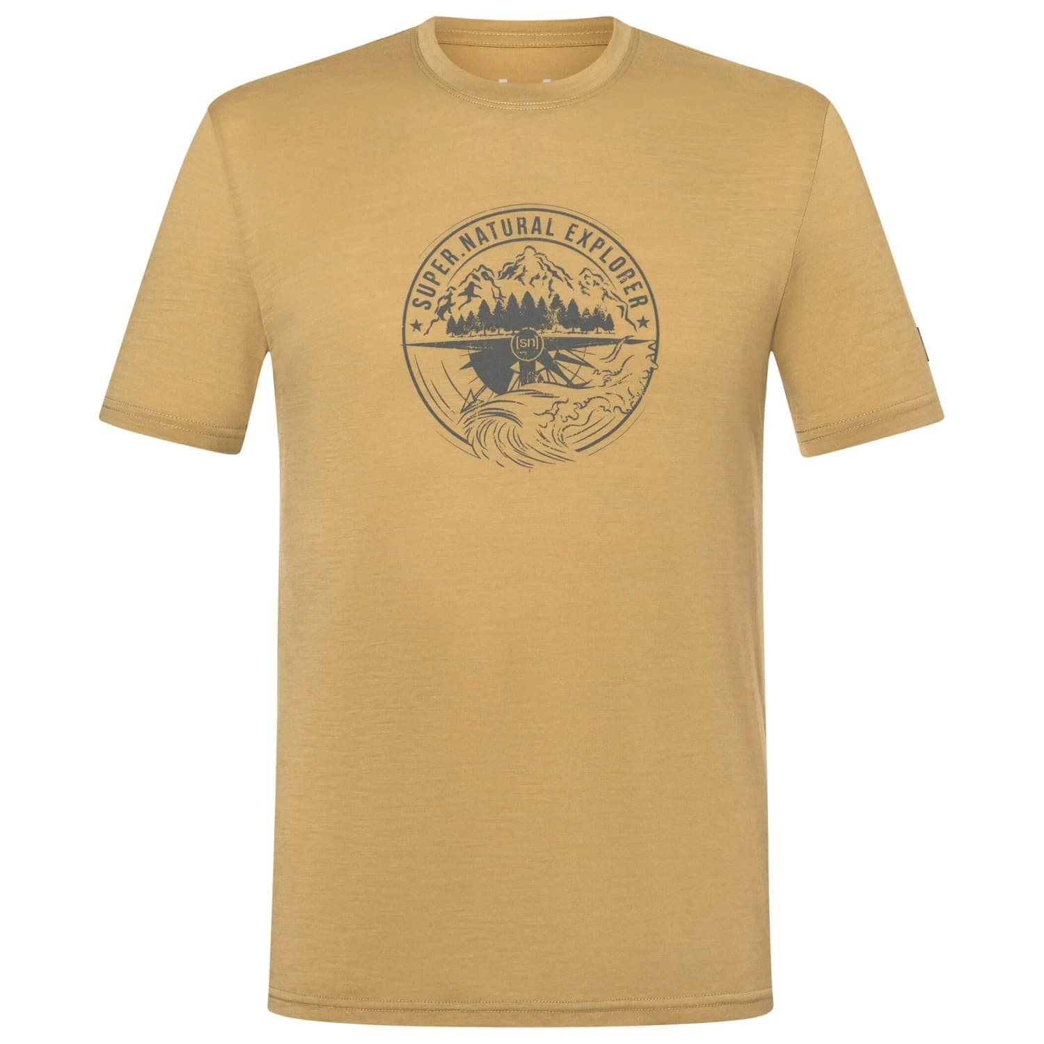Мъжка мериносова блуза super.natural Exploring Tee Merino shirt - Sahara / Cashmere Grey Melange