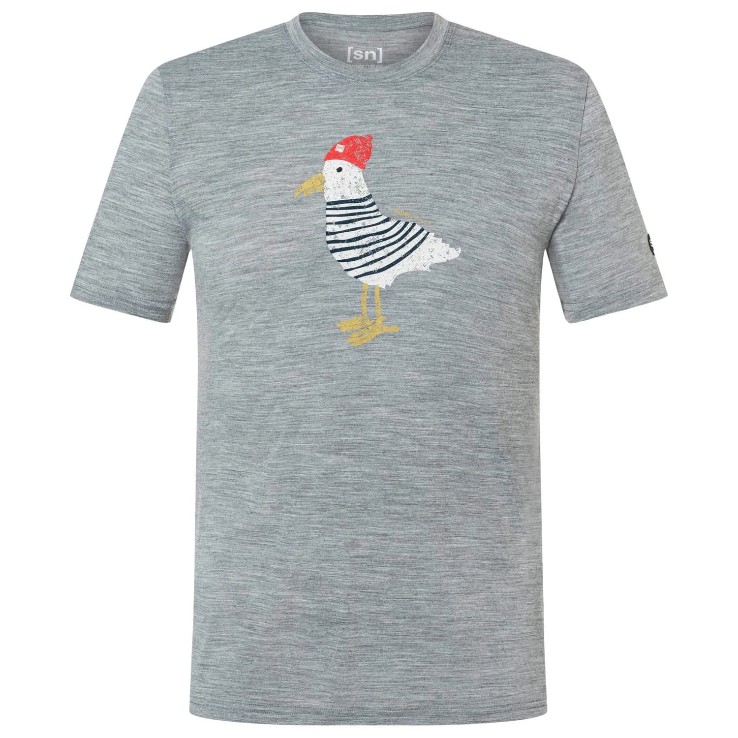 Мъжка мериносова блуза super.natural Johnny Tee Merino shirt - Cashmere Grey Melange / Various