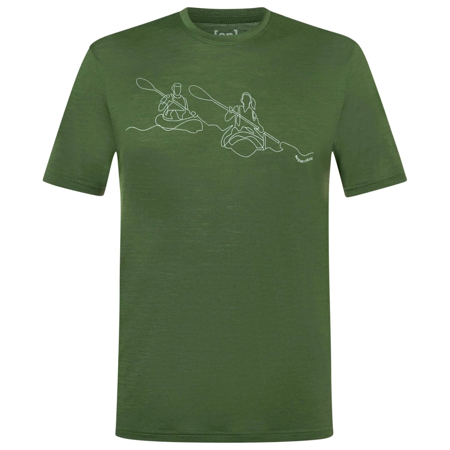 Мъжка мериносова блуза Super.natural Kanulines Tee Merino shirt - Chive / White Stone
