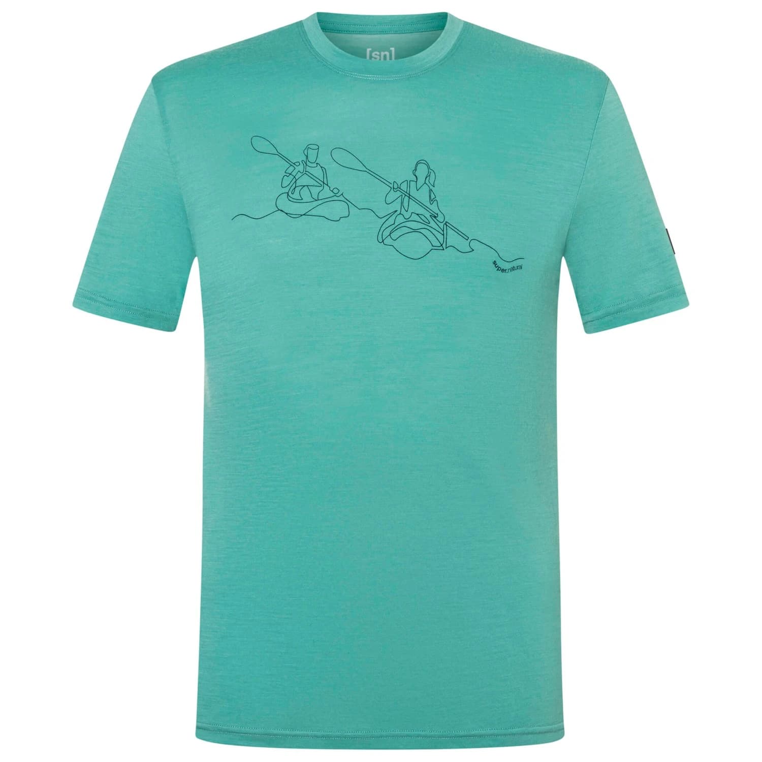 Мъжка мериносова блуза super.natural Kanulines Tee Merino shirt - Lagoon Green / Blueberry